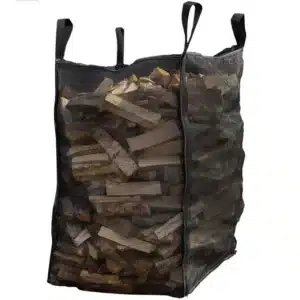 Storsekk til ved – 1500 liter med god ventilasjon svart - ventilert på alle 4 sider